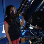 Жена у телескопа Meade LX 200 306мм.